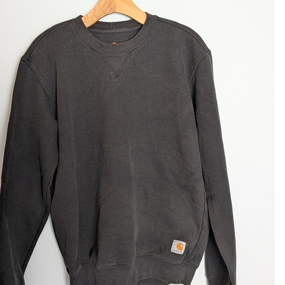 Carhartt Crewneck Sweatshirt Unsex Black Heavyweight Workwear Pulover Logo Patch